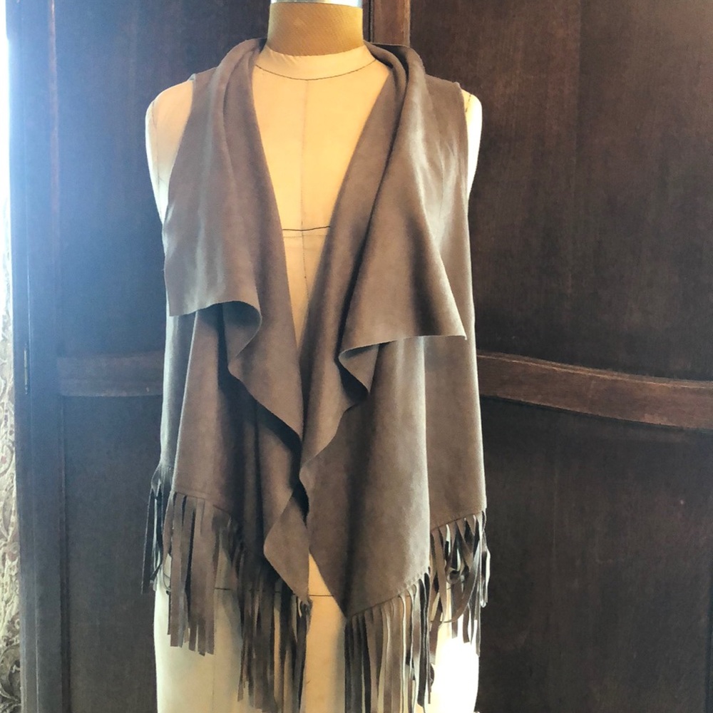 Faux Suede Fringe Vest - Picture 2 of 5